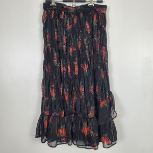 Topshop NWT floral metallic print skirt